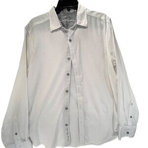 Robert Graham White Button Up LS Shirt Contrasting Collar Cuffs Classic